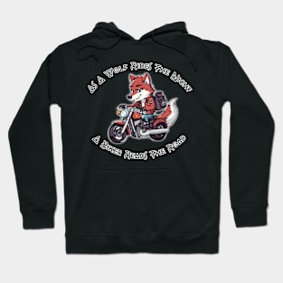 As A Wolf Rides The Night, A Biker Reads The Road - Cute Hoodie